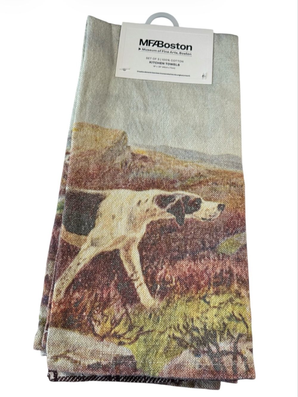 MFA Boston POINTER DOG HUNTING IN AUTUMN FIELD Kitchen Towel Set/3
